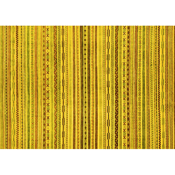 Foundry Select Yellow/Red/Green Machine Washable Rug Wayfair